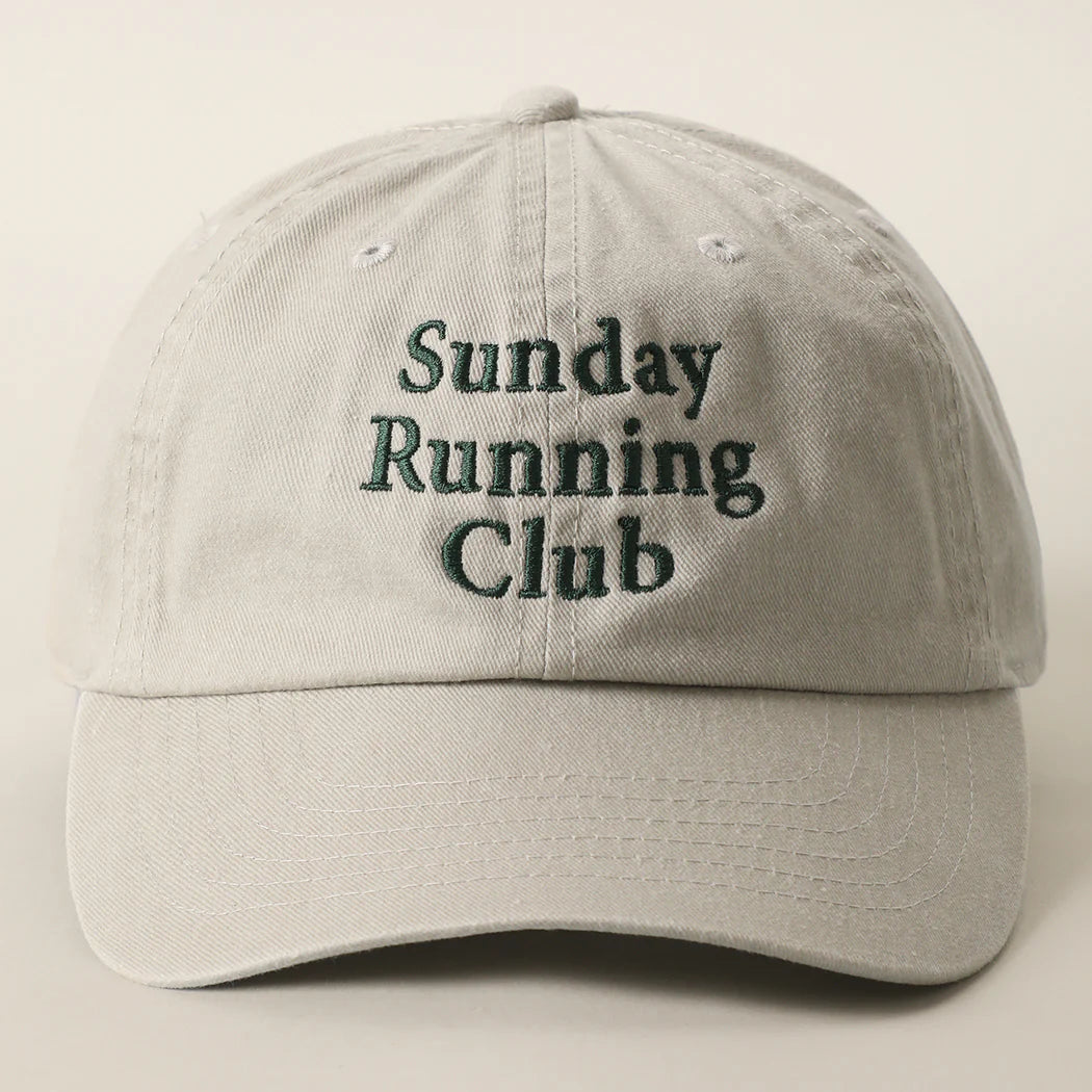 Sunday Running Club Embroidered Cotton Baseball Cap