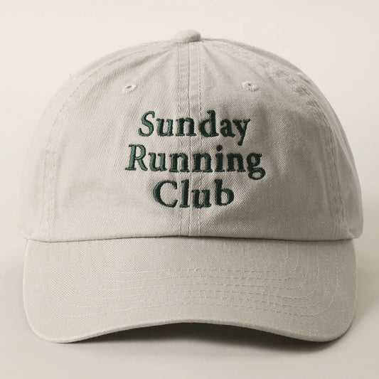 Sunday Running Club Embroidered Cotton Baseball Cap