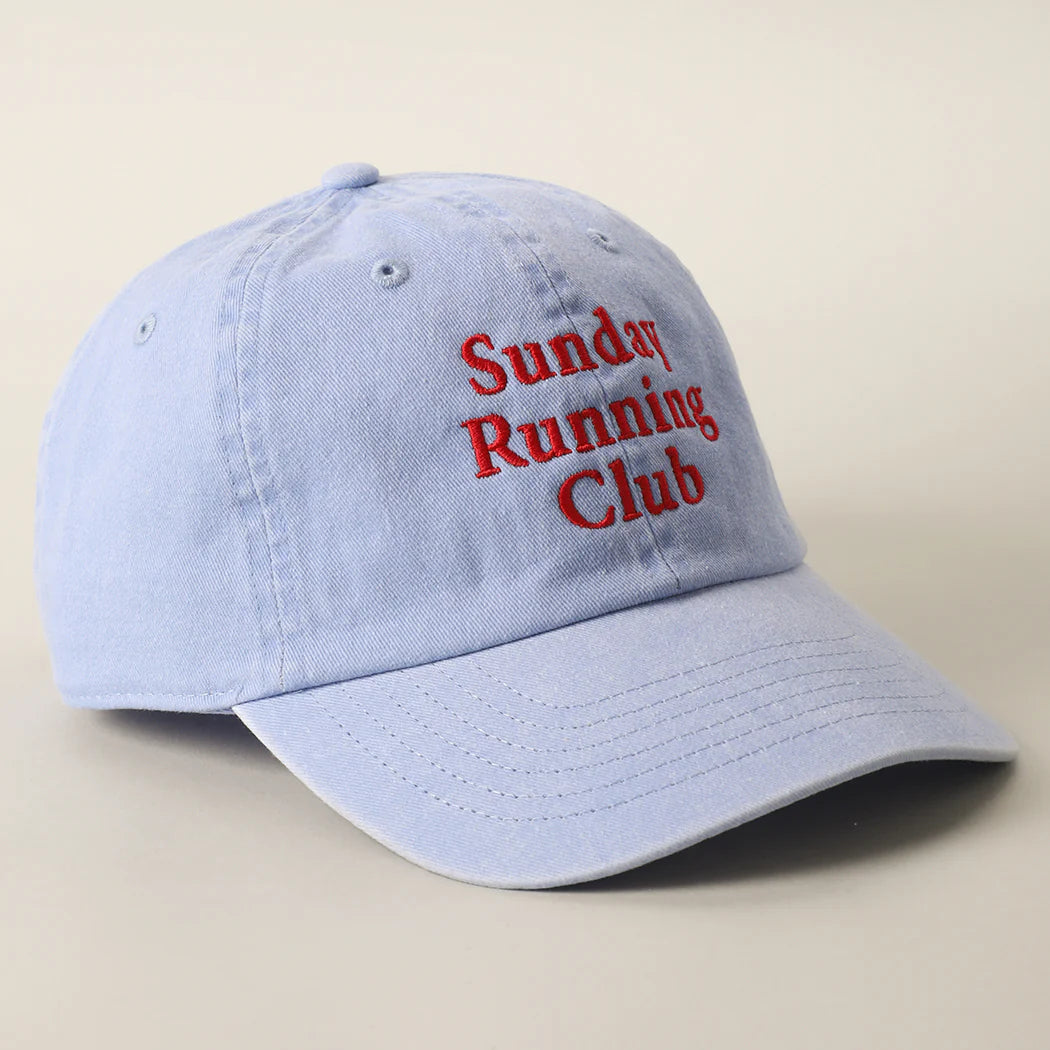 Sunday Running Club Embroidered Cotton Baseball Cap