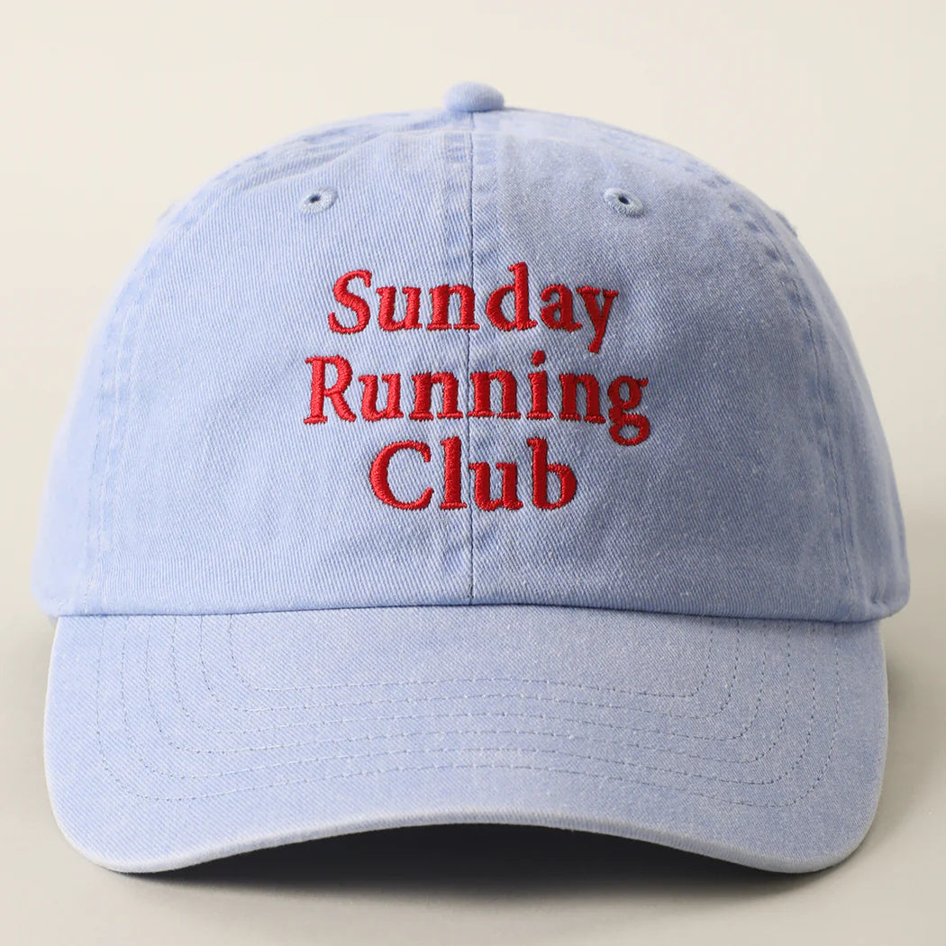 Sunday Running Club Embroidered Cotton Baseball Cap