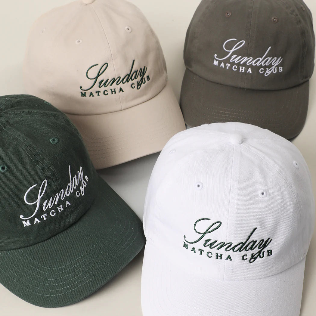 Sunday MATCHA CLUB Embroidered Cotton Baseball Cap