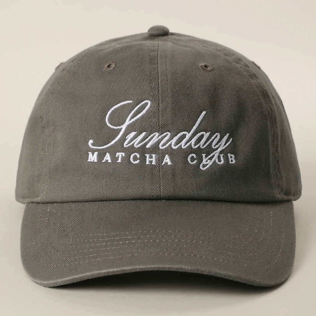 Sunday MATCHA CLUB Embroidered Cotton Baseball Cap