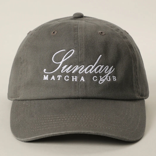 Sunday MATCHA CLUB Embroidered Cotton Baseball Cap