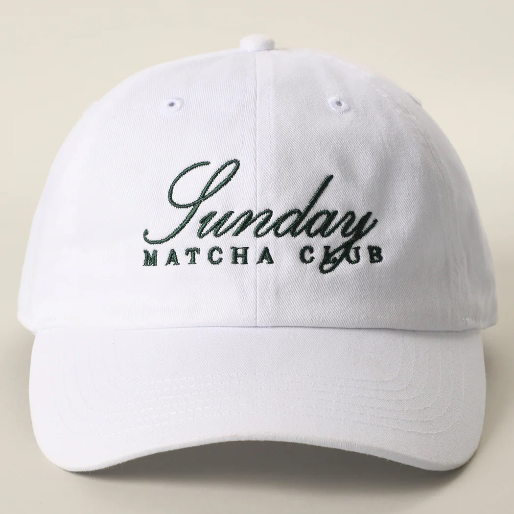 Sunday MATCHA CLUB Embroidered Cotton Baseball Cap