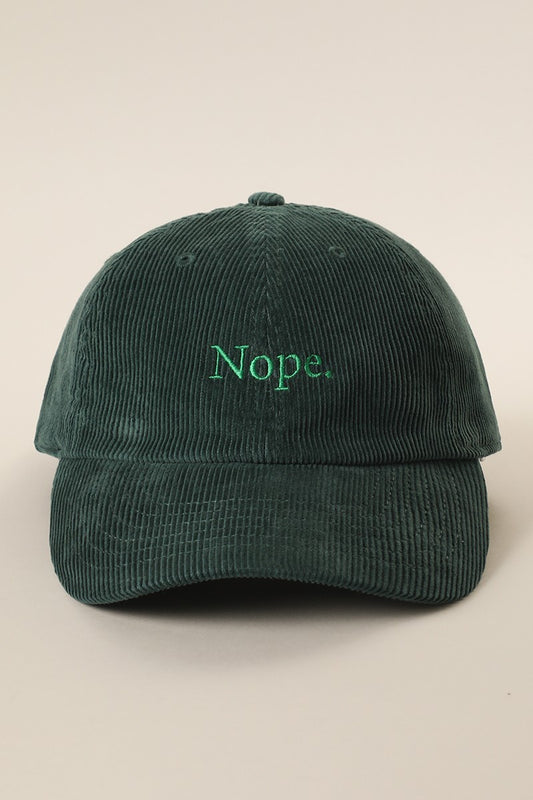 NOPE Corduroy Hat
