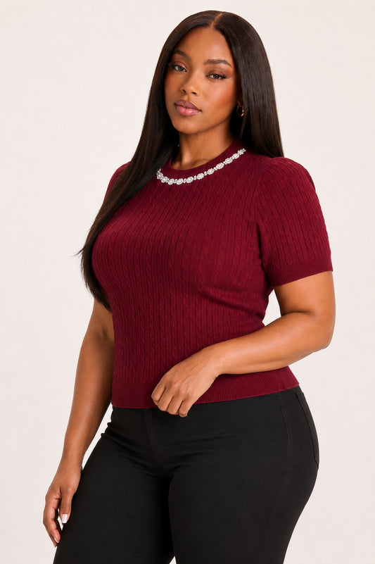 Pearls & Plans Sweater Top 🤍✨