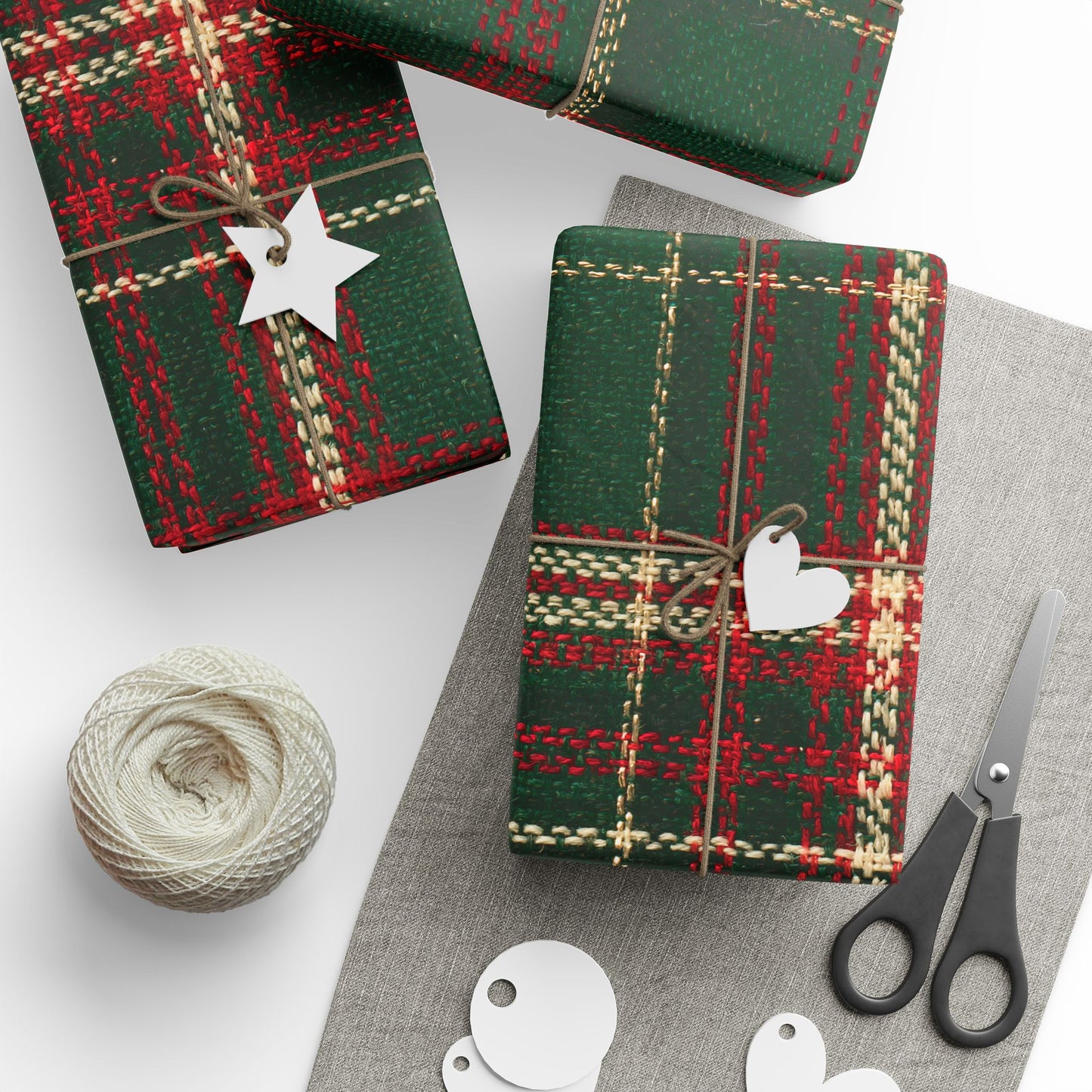 Evergreen Plaid Christmas Wrapping Paper 🎄✨