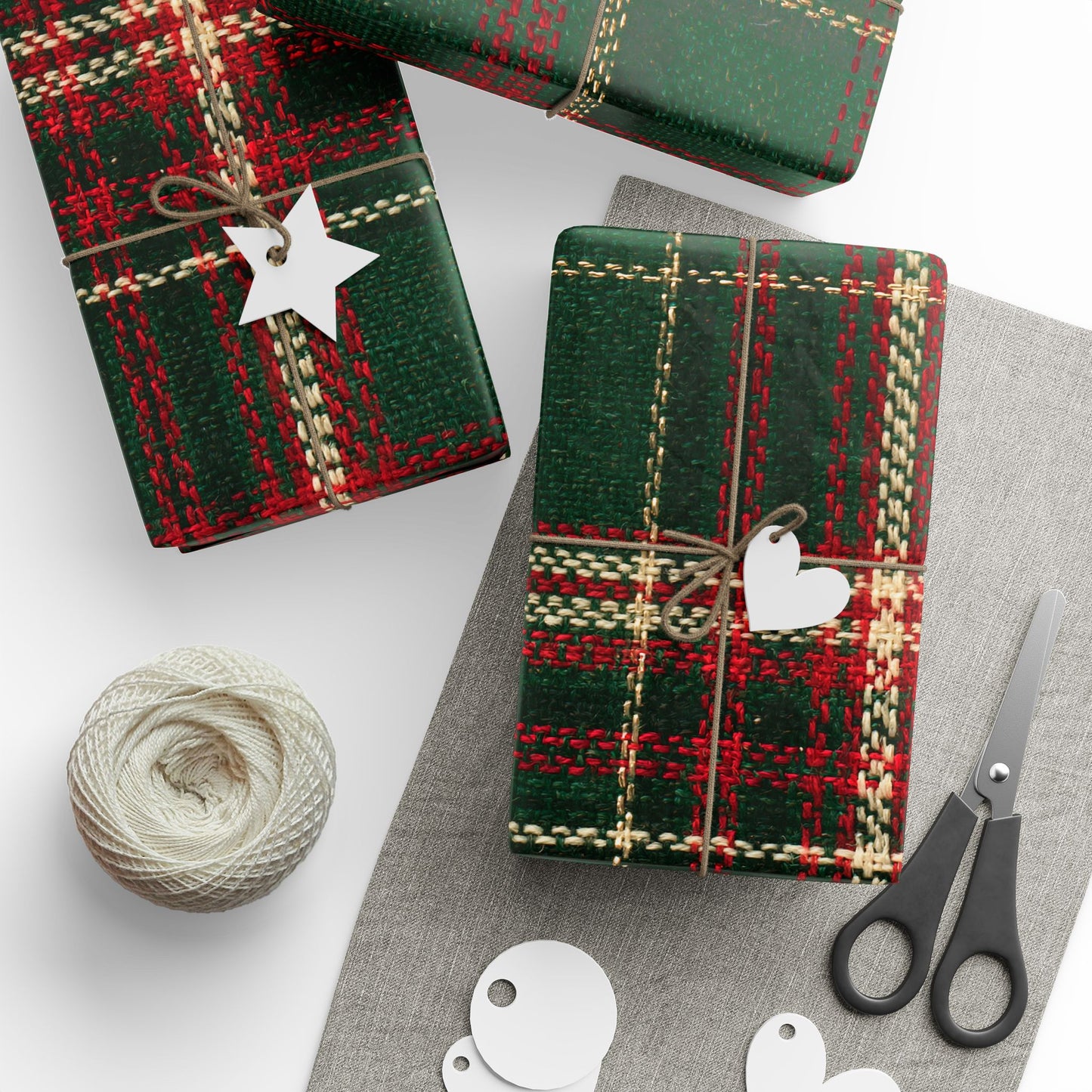 Evergreen Plaid Christmas Wrapping Paper 🎄✨
