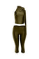 Sugar & Satin Mock Neck Capri Set