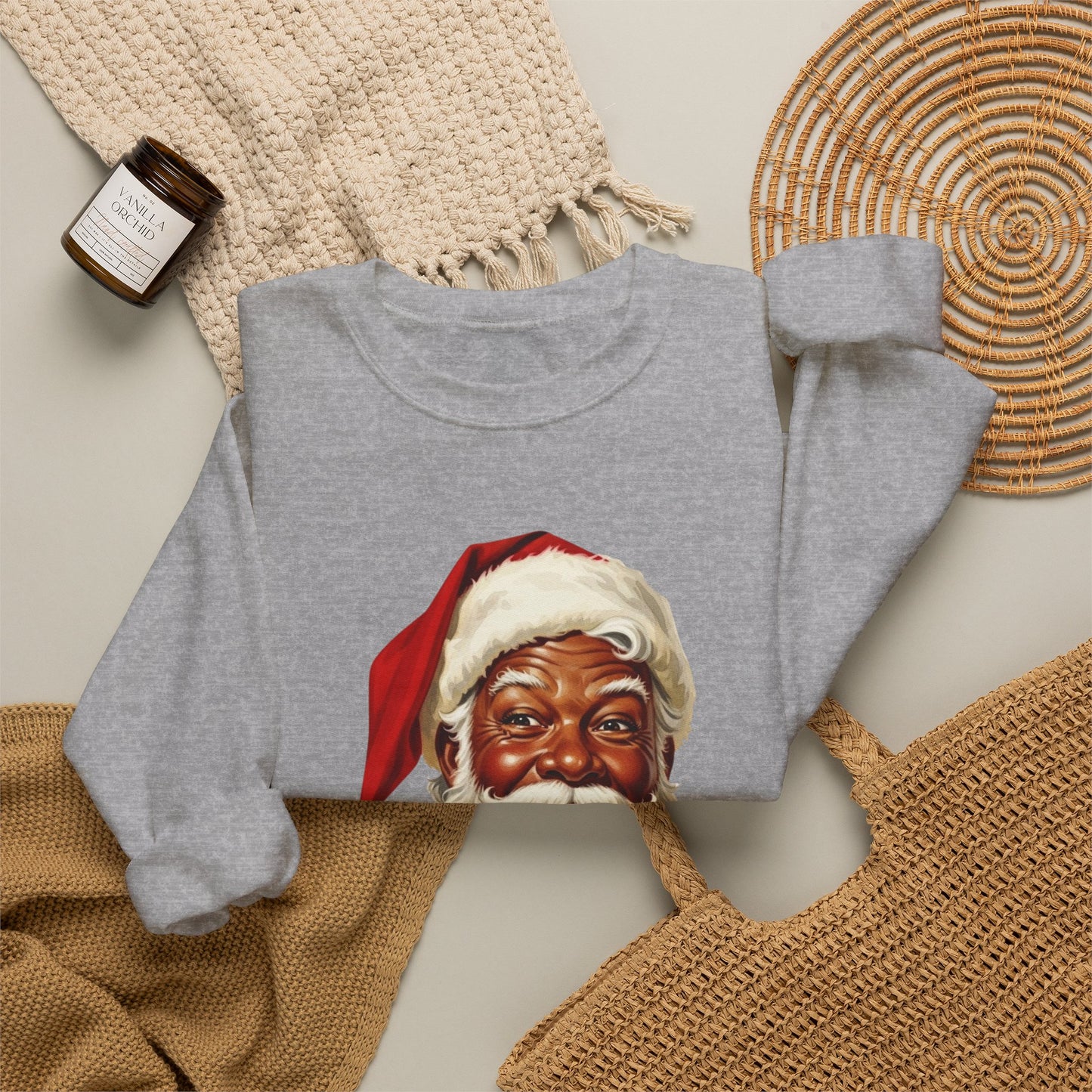 Black Santa Unisex Heavy Blend™ Crewneck Sweatshirt
