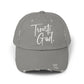 Trust God and Chill" Distressed Dad Hat