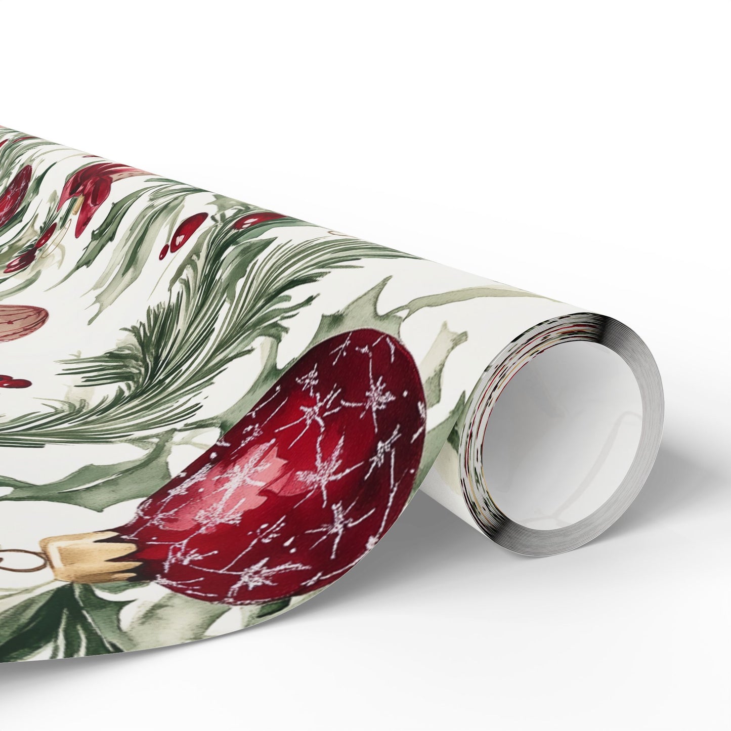 Cranberry Ribbons Wrapping Paper