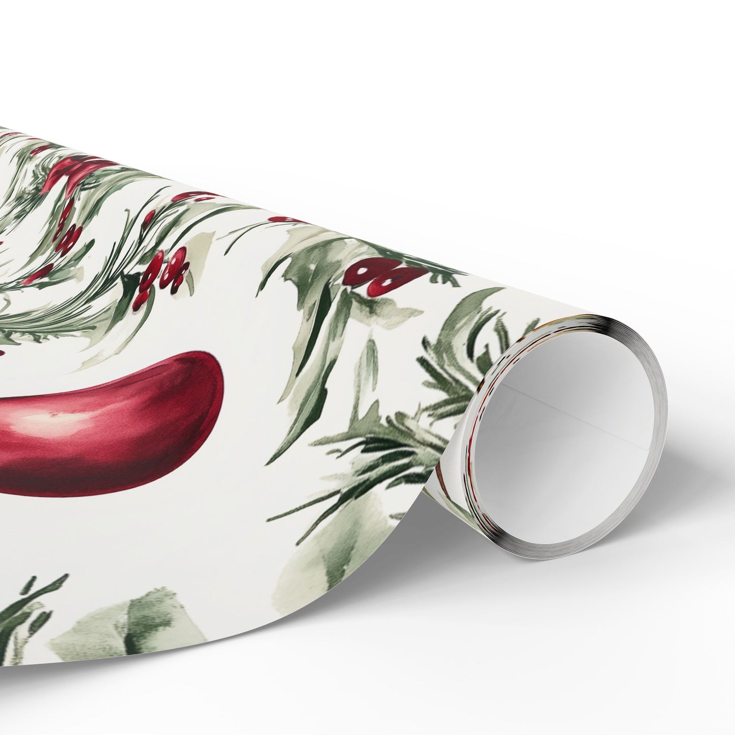 Cranberry Ribbons Wrapping Paper