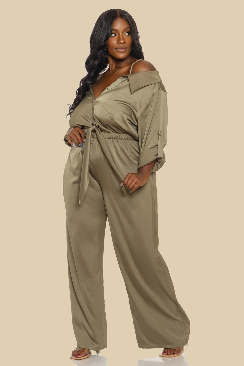 City Muse Cold-Shoulder Jumpsuit