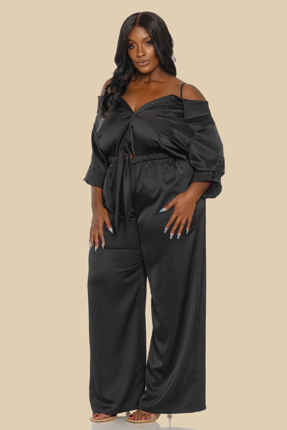 City Muse Cold-Shoulder Jumpsuit