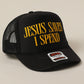 Jesus Saves, I Spend Mesh Trucker Hat
