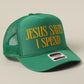 Jesus Saves, I Spend Mesh Trucker Hat