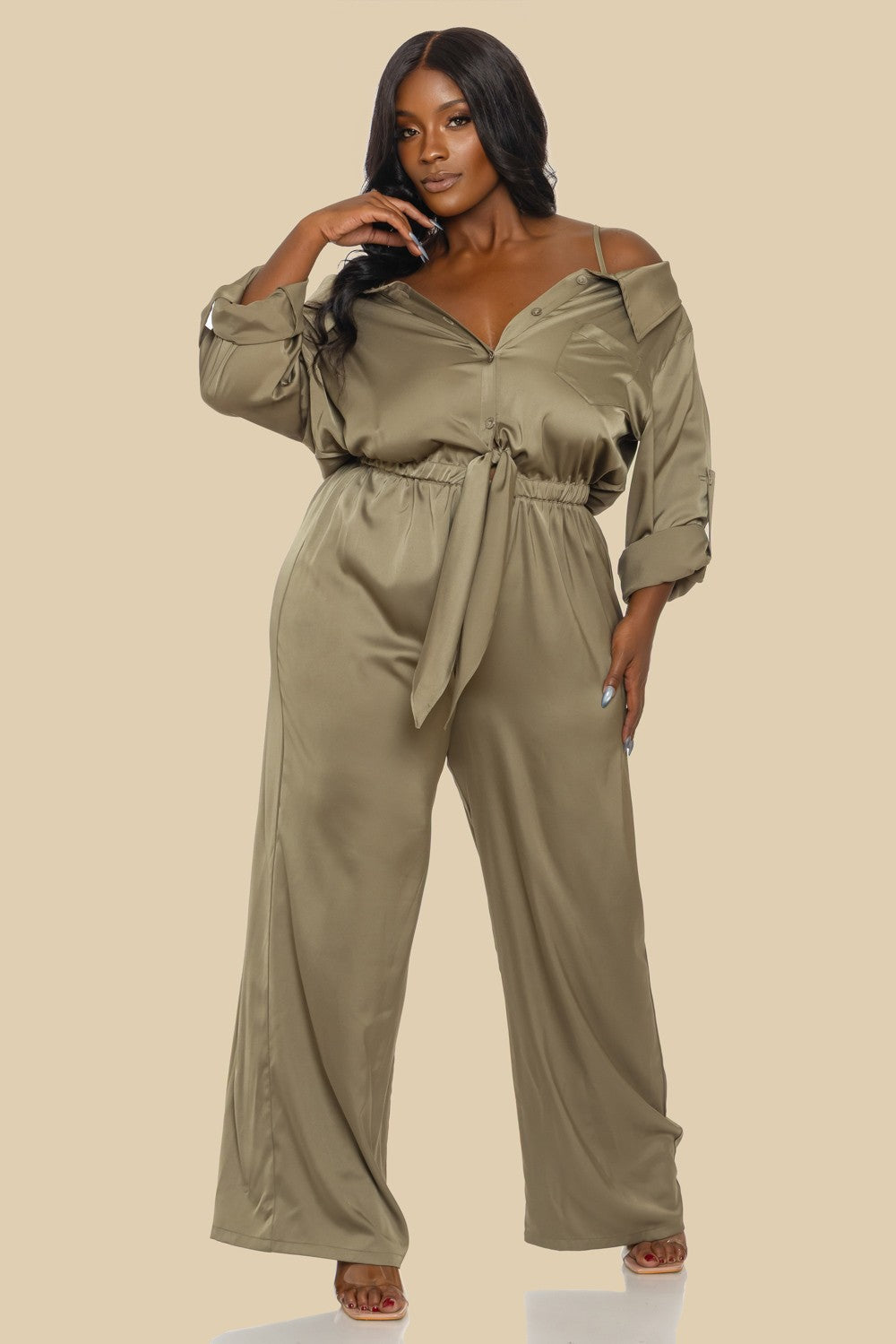 City Muse Cold-Shoulder Jumpsuit
