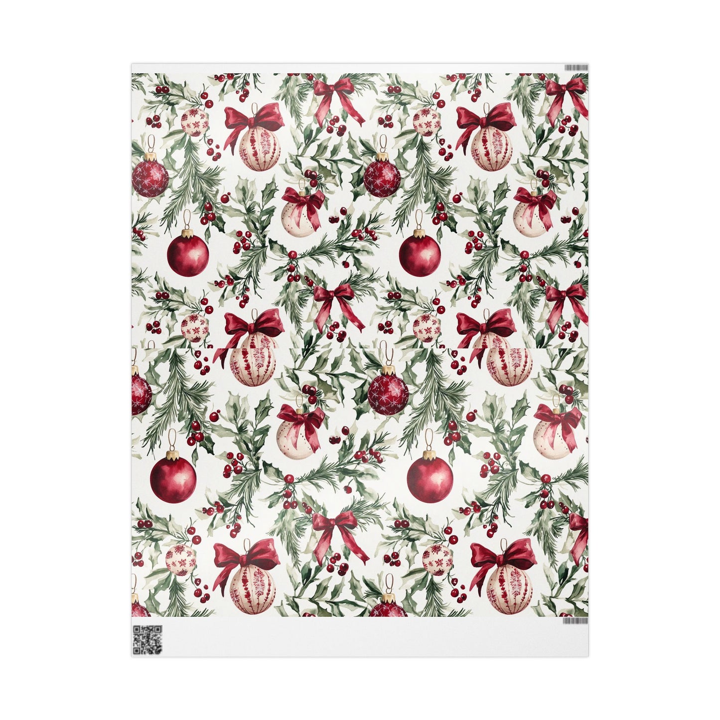 Cranberry Ribbons Wrapping Paper