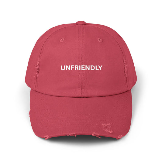 UNFRIENDLY Unisex Distressed Cap