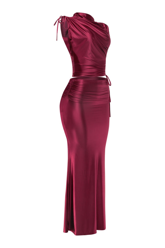 City Chic Mock Neck Maxi Set