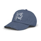 Trust God and Chill" Distressed Dad Hat