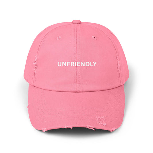 UNFRIENDLY Unisex Distressed Cap