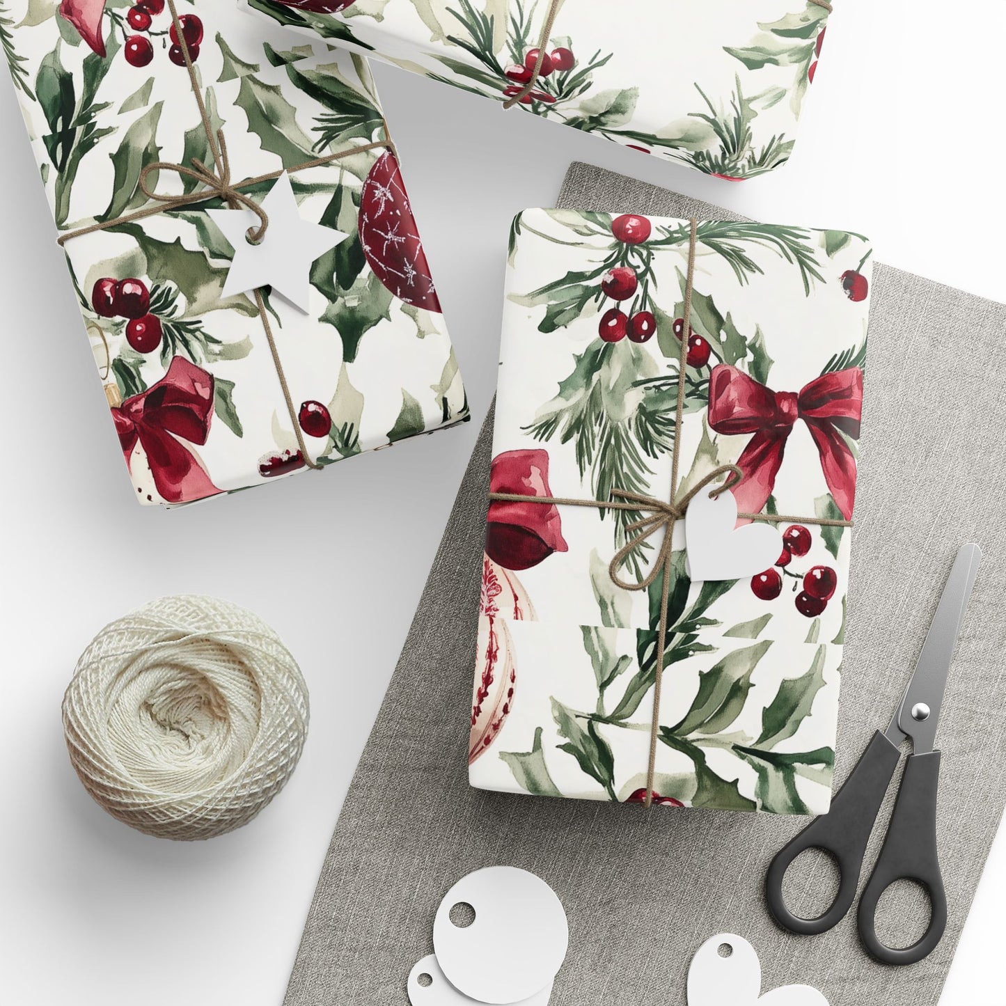 Cranberry Ribbons Wrapping Paper