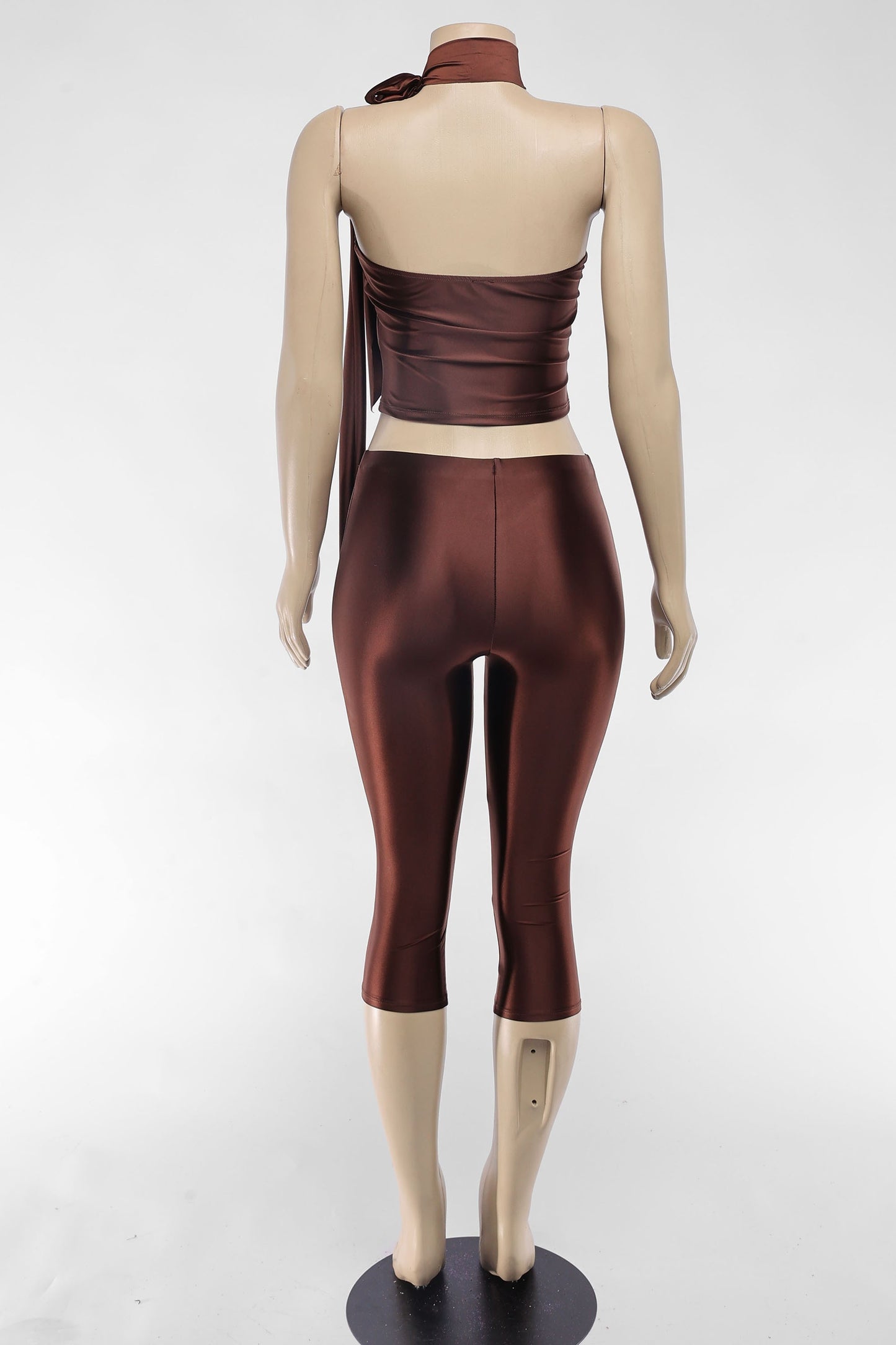 Sugar & Satin Mock Neck Capri Set