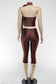 Sugar & Satin Mock Neck Capri Set