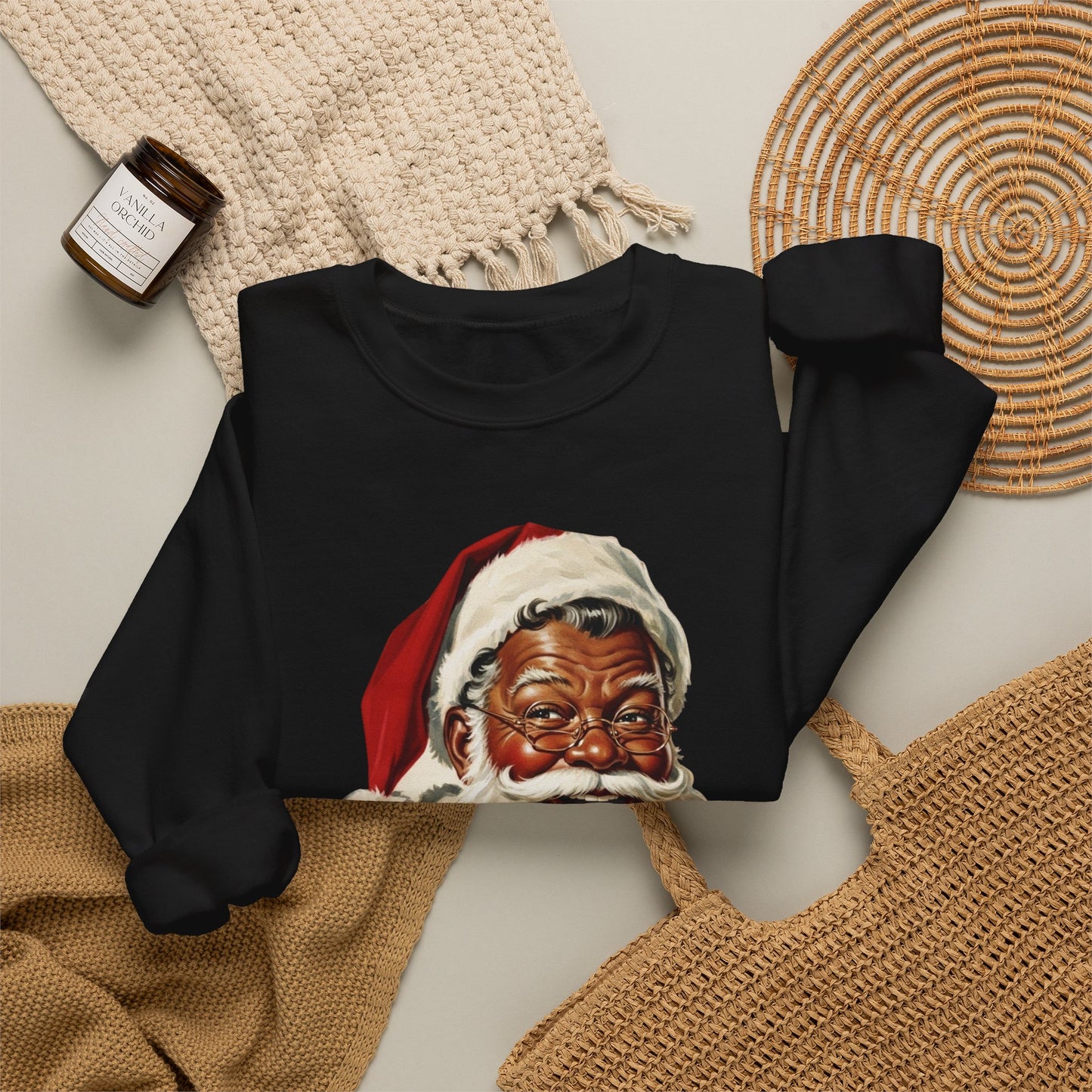 Black Santa Unisex Heavy Blend™ Crewneck Sweatshirt