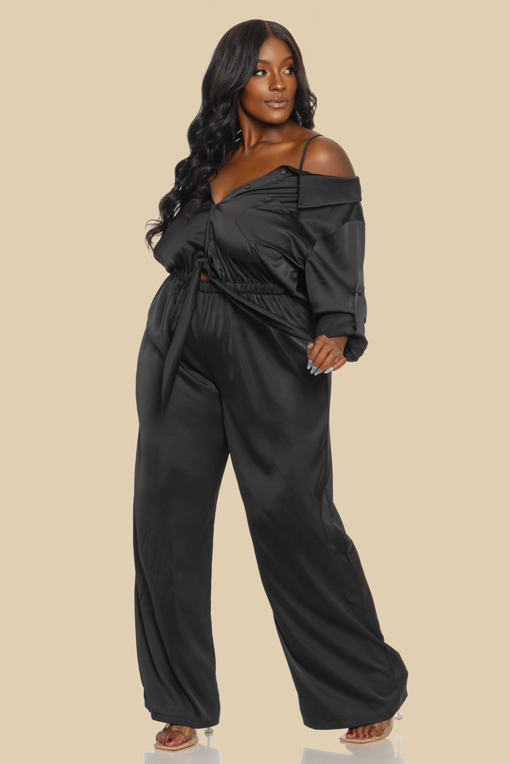 City Muse Cold-Shoulder Jumpsuit