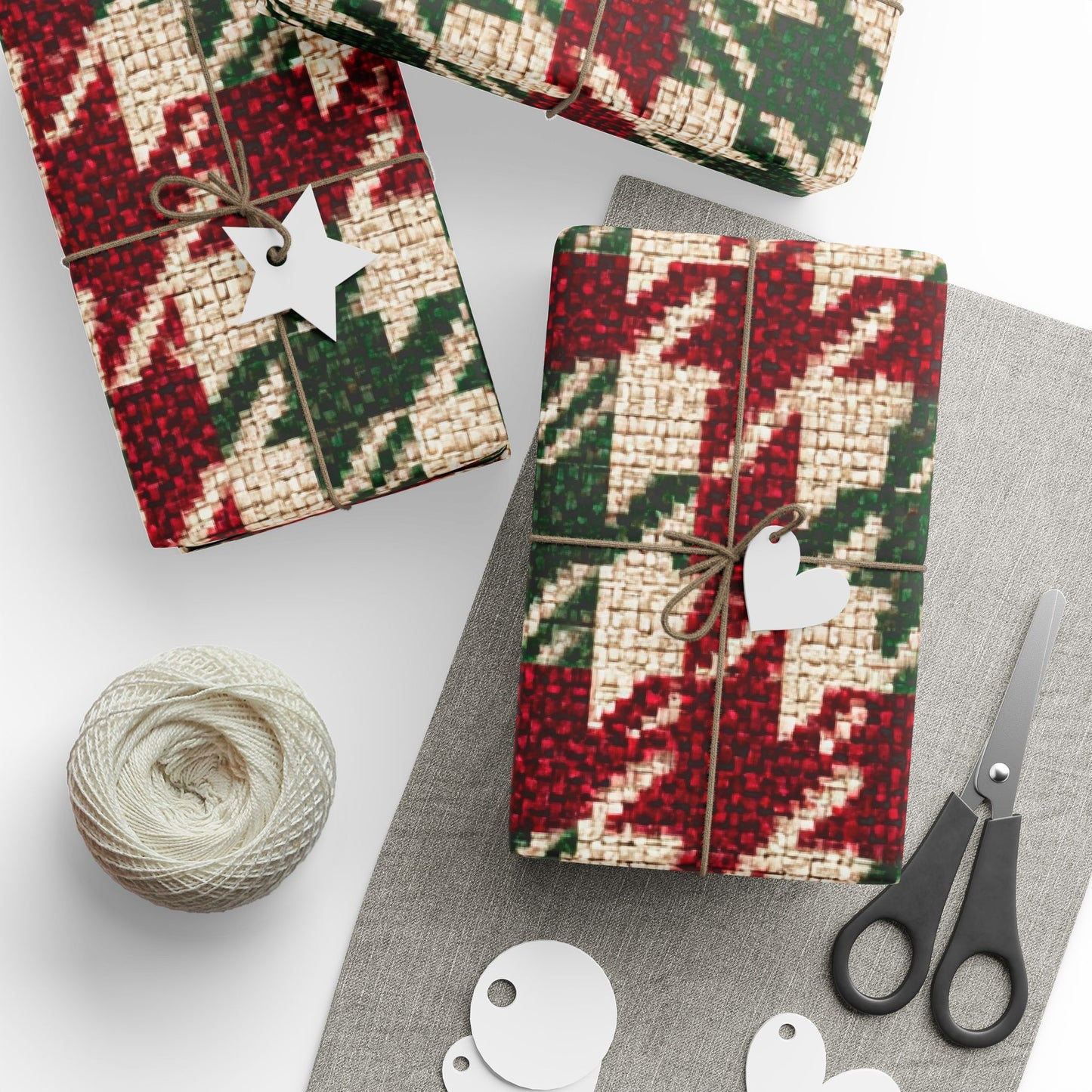 Holiday Houndstooth Wrapping Paper ❤️🎄
