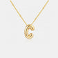 Gold-Plated Letter Pendant Necklace
