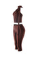 Sugar & Satin Mock Neck Capri Set