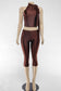 Sugar & Satin Mock Neck Capri Set