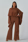 Draped Elegance Bell Sleeve Jumpsuit