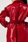 Gloss & Fur Glam" Full-Length Patent Trench Coat