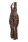 Leopard Halter Fringe Jumpsuit