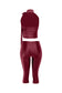 Sugar & Satin Mock Neck Capri Set