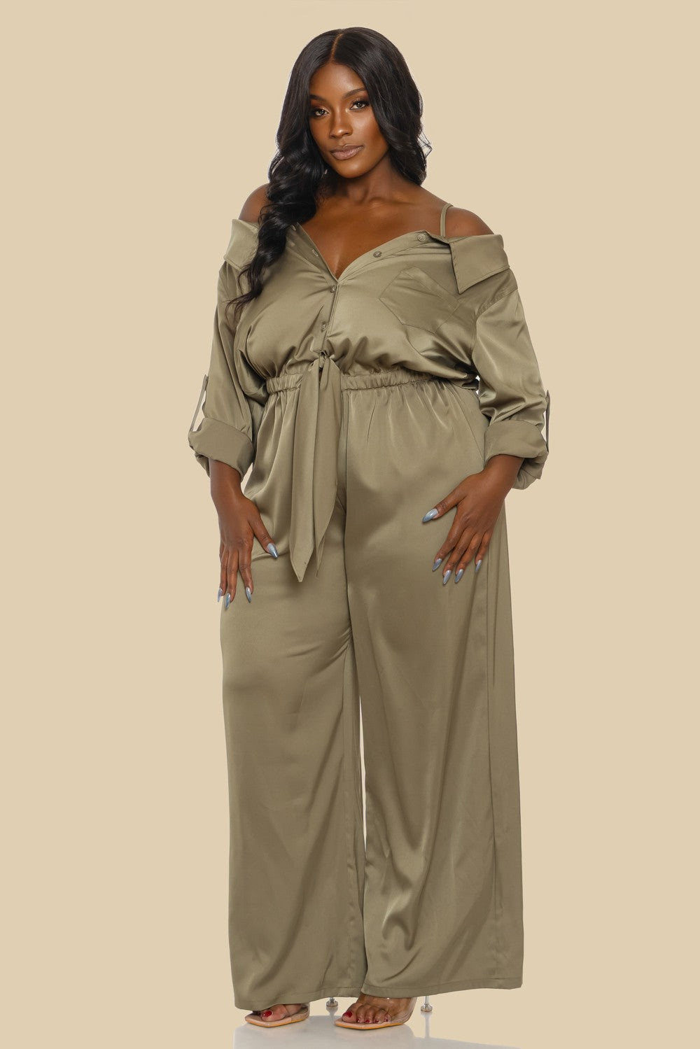 City Muse Cold-Shoulder Jumpsuit